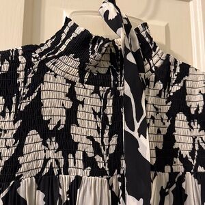OLIVIA JAMES Black and Cream Patterned Dress size S